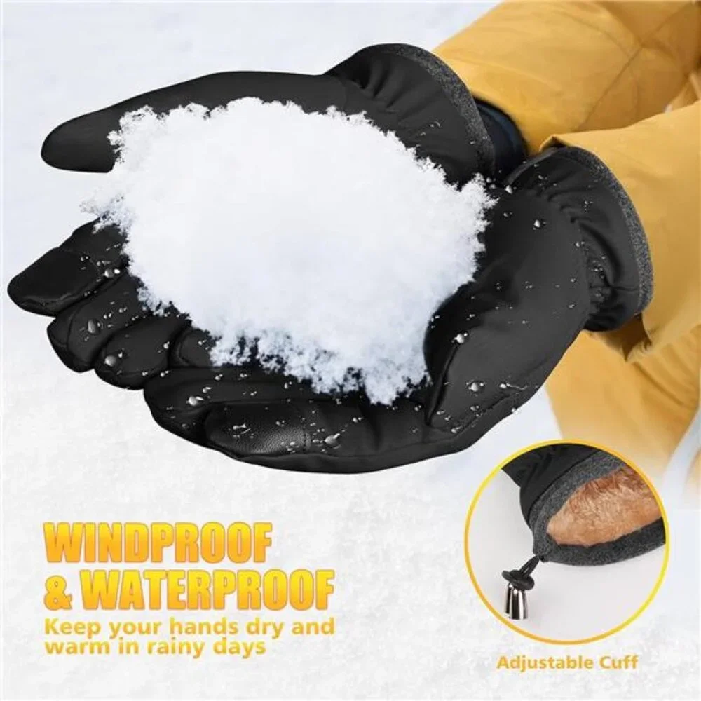 Winter Waterproof Ski Gloves Men Women, Snow Warm Cycling Cold Weather,